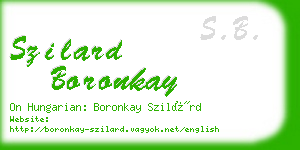 szilard boronkay business card